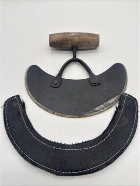 Leather Working Round Knife Head Knife Half Moon T-Handle Tool w/ Sheath